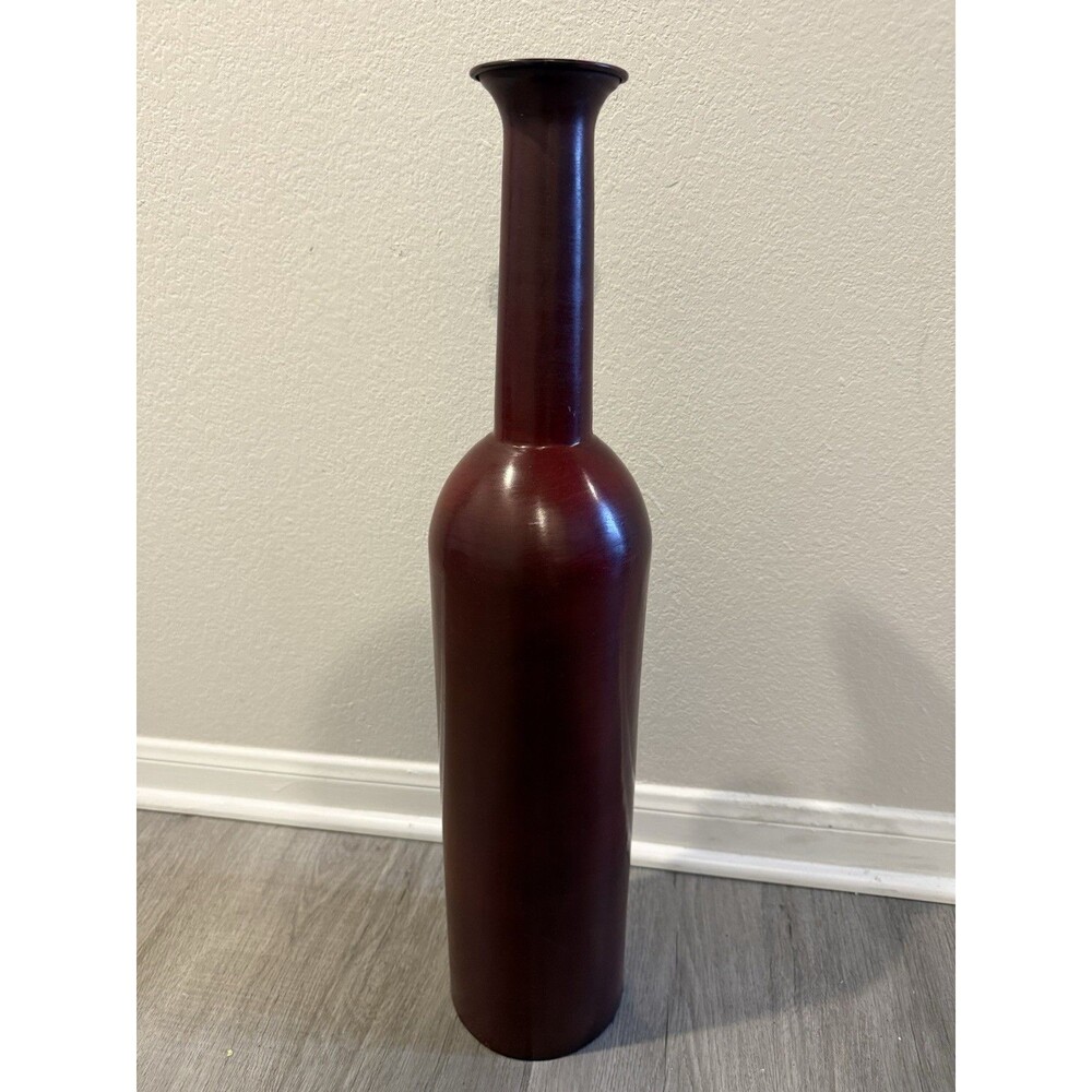 Danish Holmegaard Burgundy Red Metal Vase Designed By Otto Brauer